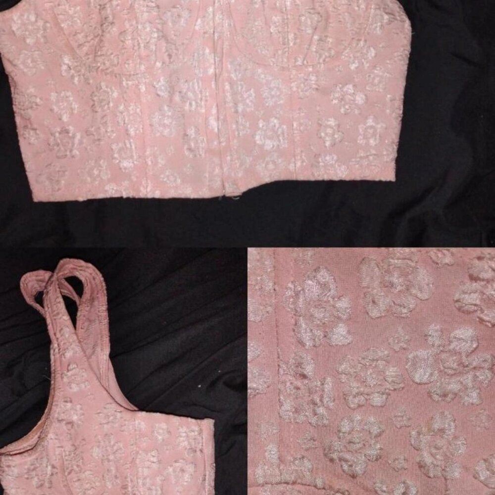 Flower embroidered corset top